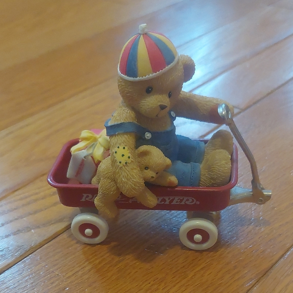Cherished Teddies Spanky In Wagon